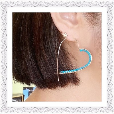 画像1: Heart Hoop Pierce/Earring