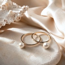 画像1: Mini Akoya Pearl Ring (1)