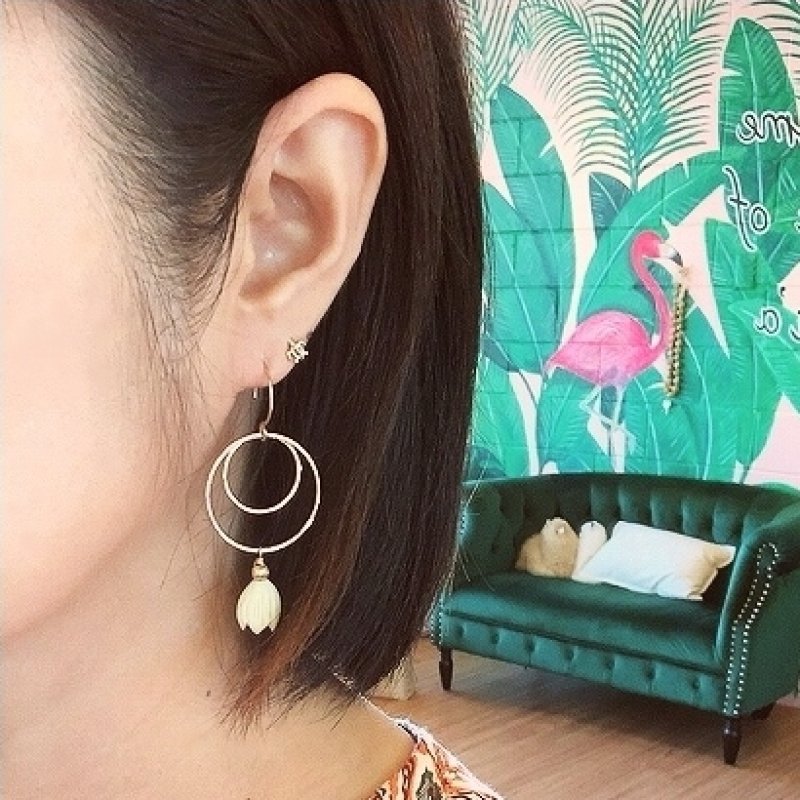 Double Hoop Pikake Pierce/Earring - Leinai'a