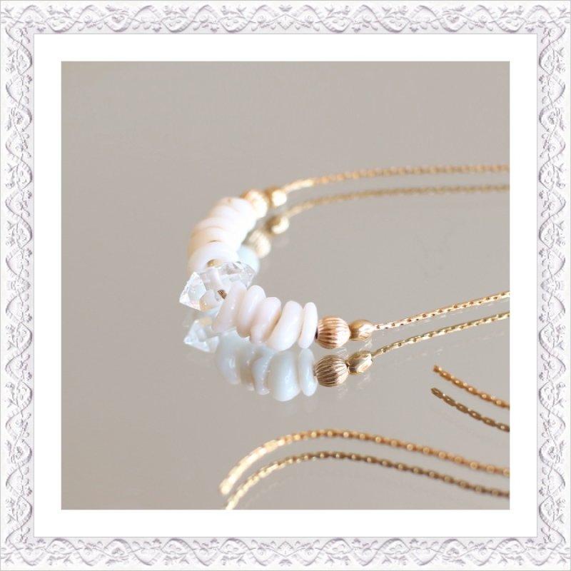 Puka Shell & Herkimer Diamond Necklace - Leinai'a