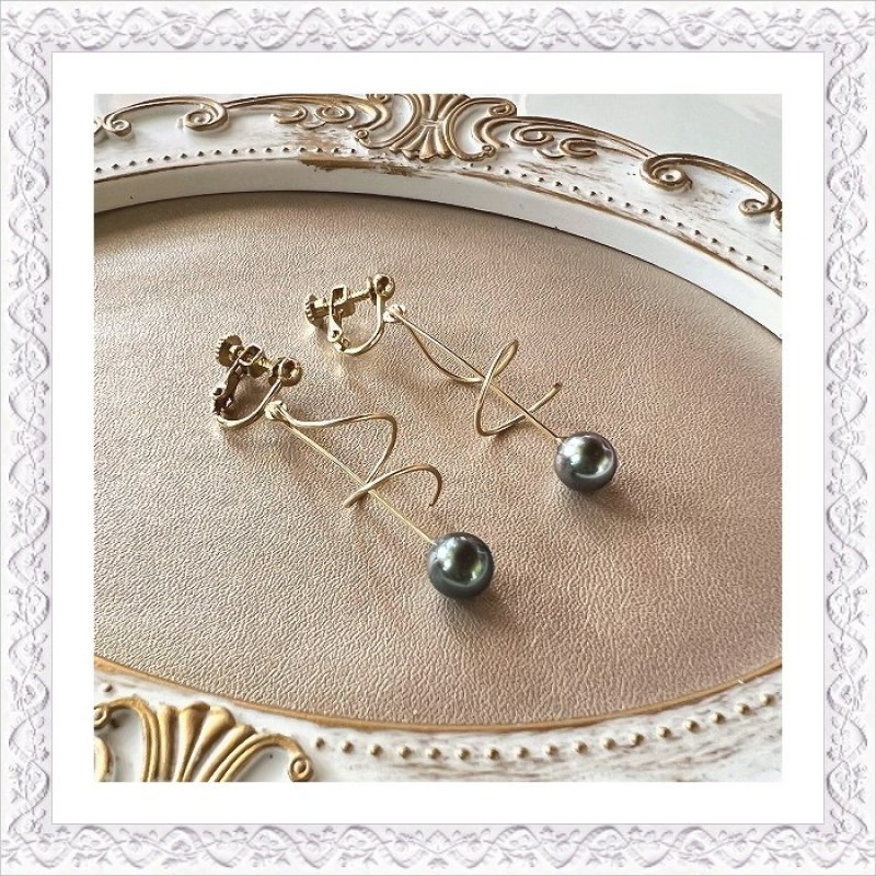 Tahitian Pearl Spiral Pierce/Earring - Leinai'a