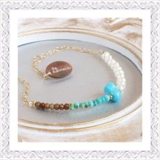 画像3: Turquoise & Pearl Gradation Bracelet (3)