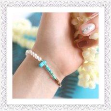 画像7: Turquoise & Pearl Gradation Bracelet (7)