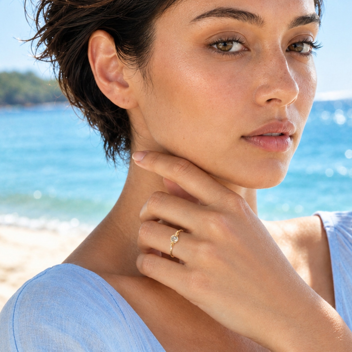 White Topaz Ring