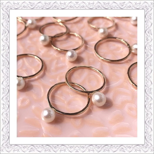画像1: Mini Akoya Pearl Ring (1)